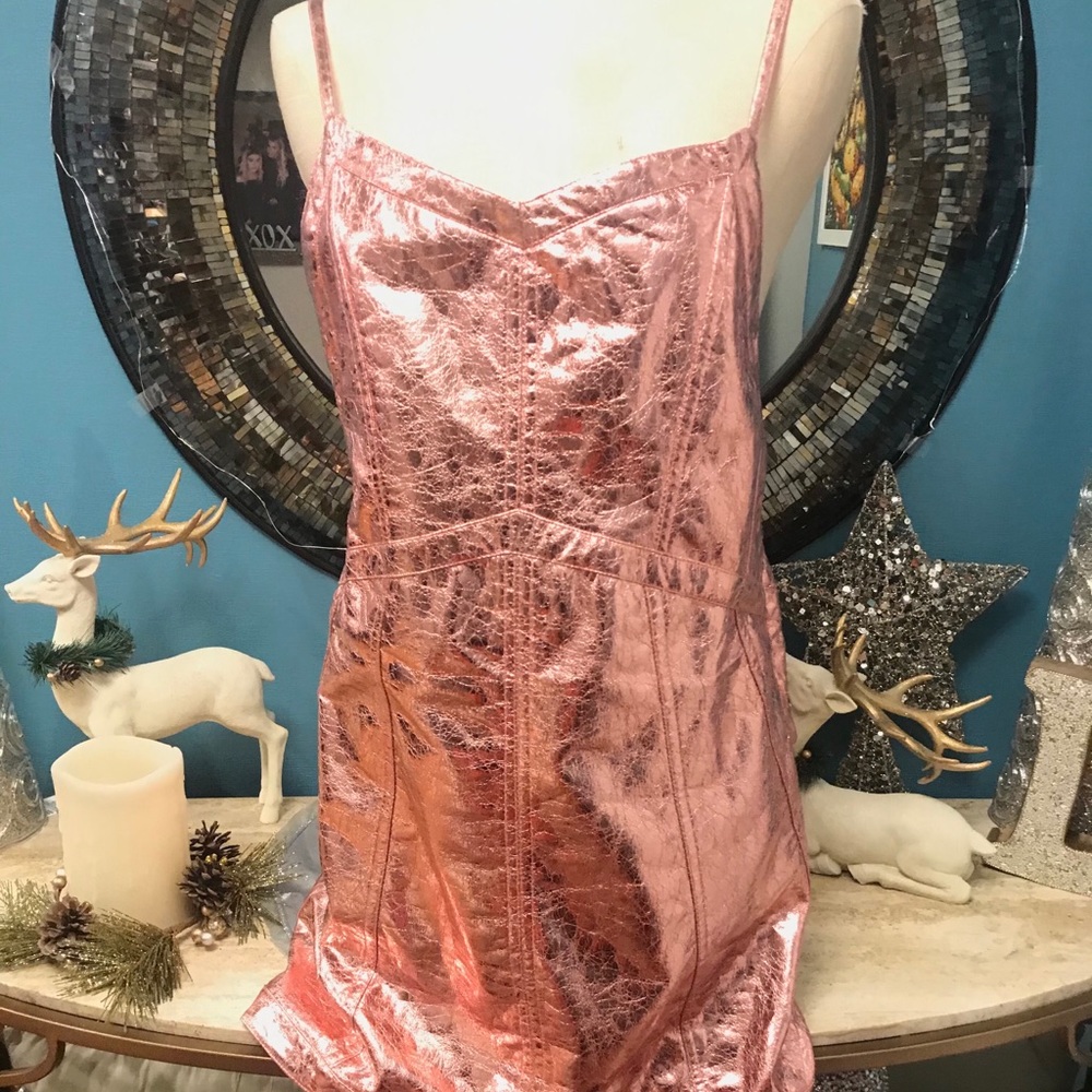 For Love & Lemons Luna Metallic Pink NWT 💗size M - Picture 16 of 16